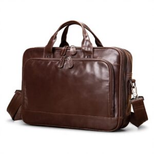 Brown Leather Laptop & Travel Briefcase
