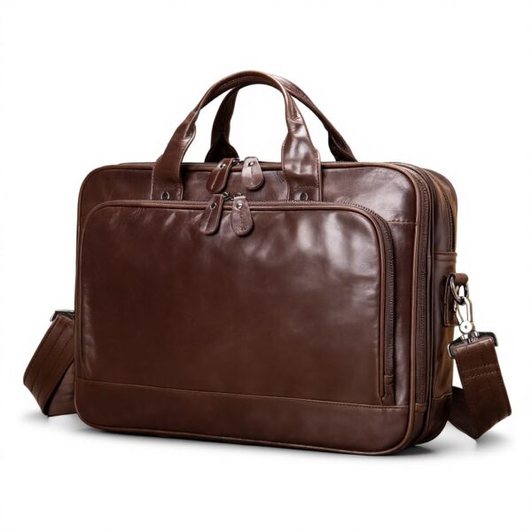 Brown Leather Laptop & Travel Briefcase