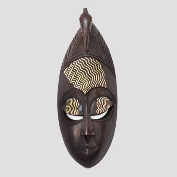 Artisan Hand-Carved "Graceful Bird" West African Mask