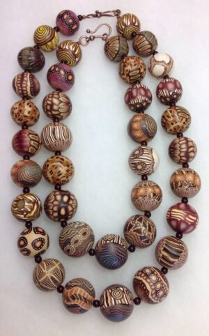 Artisan Safari-Inspired Hand-Rolled Polymer Clay Statement Necklace