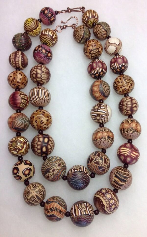 Artisan Safari-Inspired Hand-Rolled Polymer Clay Statement Necklace