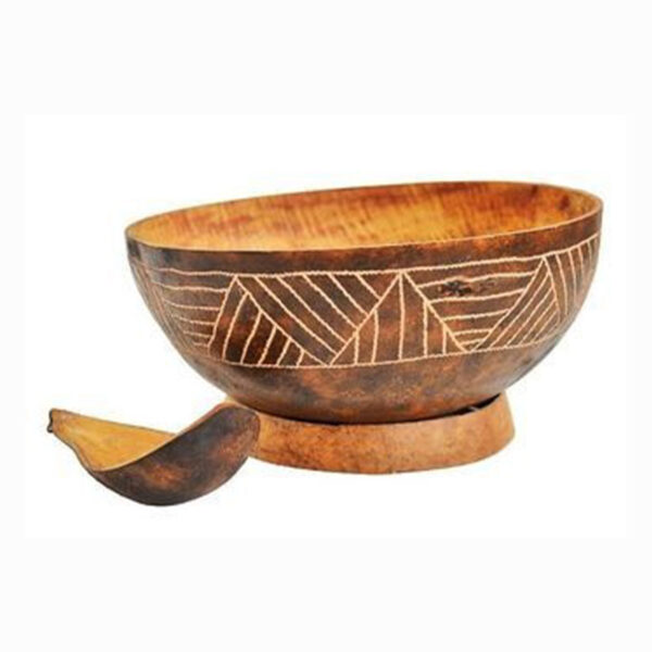 Artisan Hand-Carved Totuma (Gourd Bowl) Set