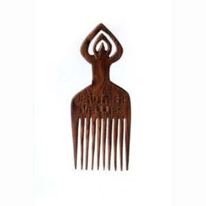 Artisan Hand-Carved Tribal "Masquerade" Wooden Hair Pick