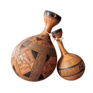 Hand-Etched African Calabash Gourd Decanter Set