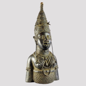 Royal Benin Bronze Queen Mother Bust (Iyoba)