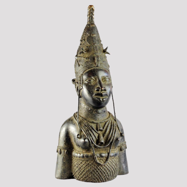 Royal Benin Bronze Queen Mother Bust (Iyoba)